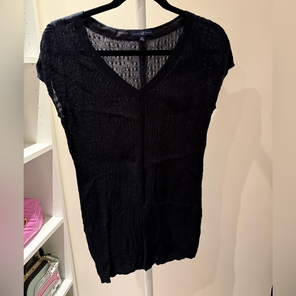 GAP Black and Silver Knit Top